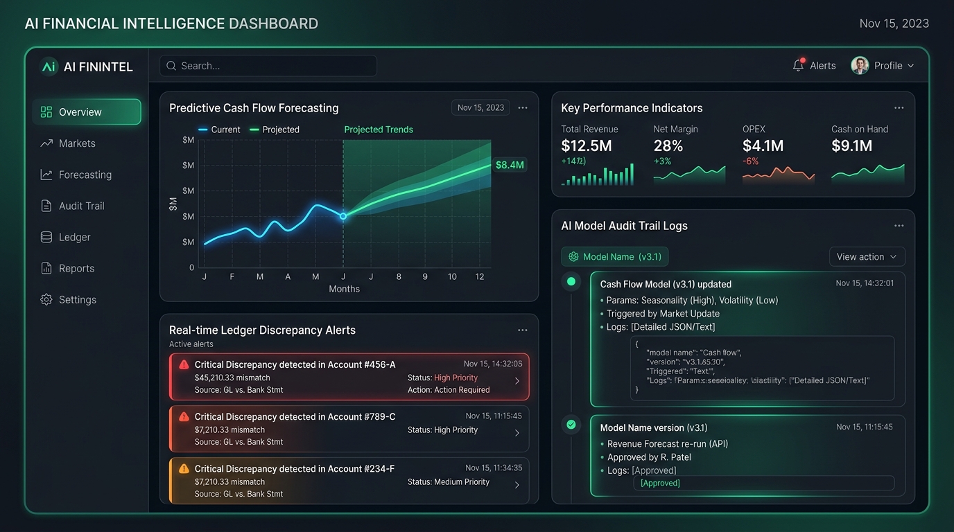 AI Finance and Data Intelligence Analytics Dashboard